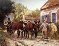 Returning From The Fields farm life Realism Julien Dupre